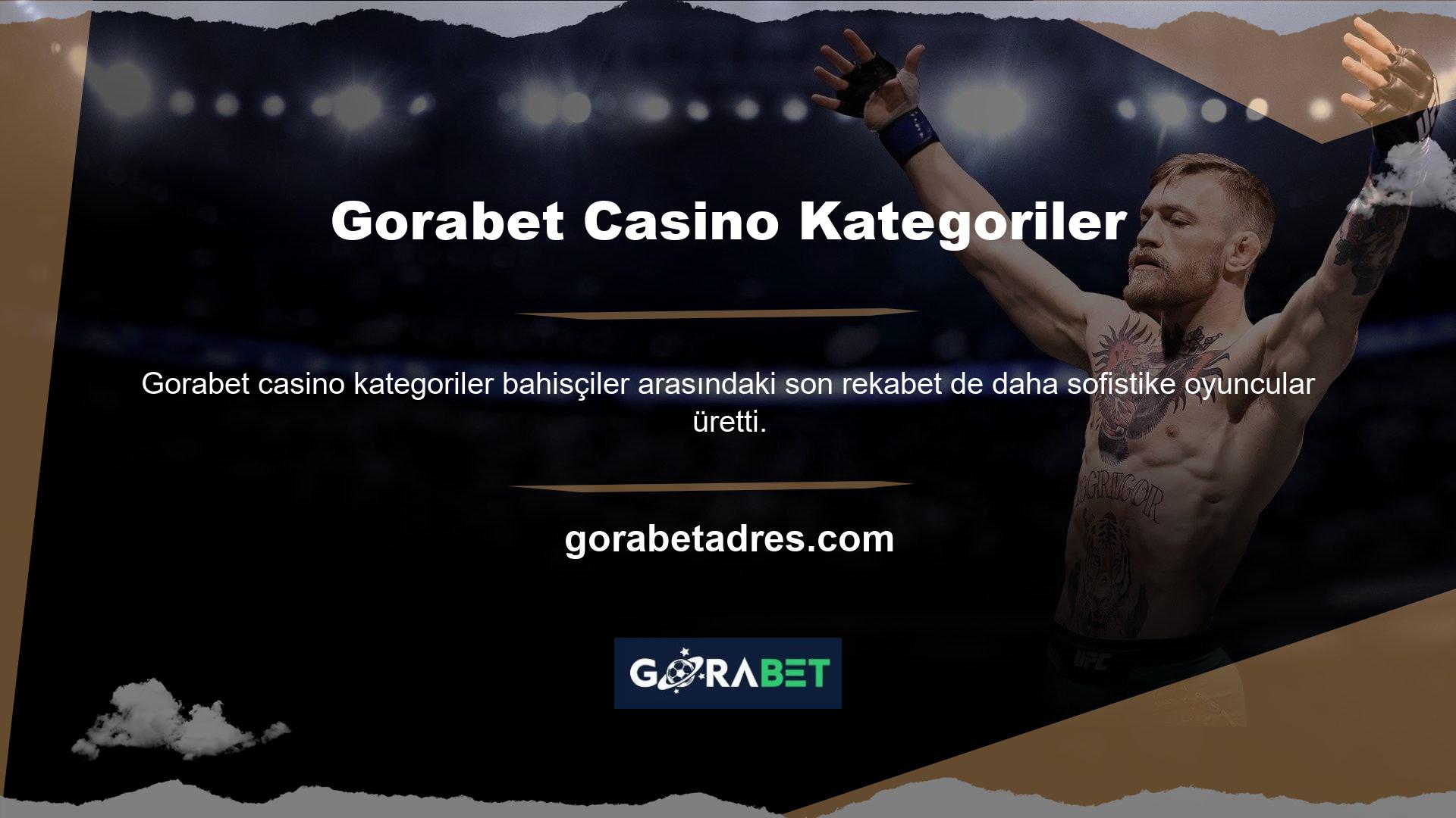 Gorabet Casino Kategoriler
