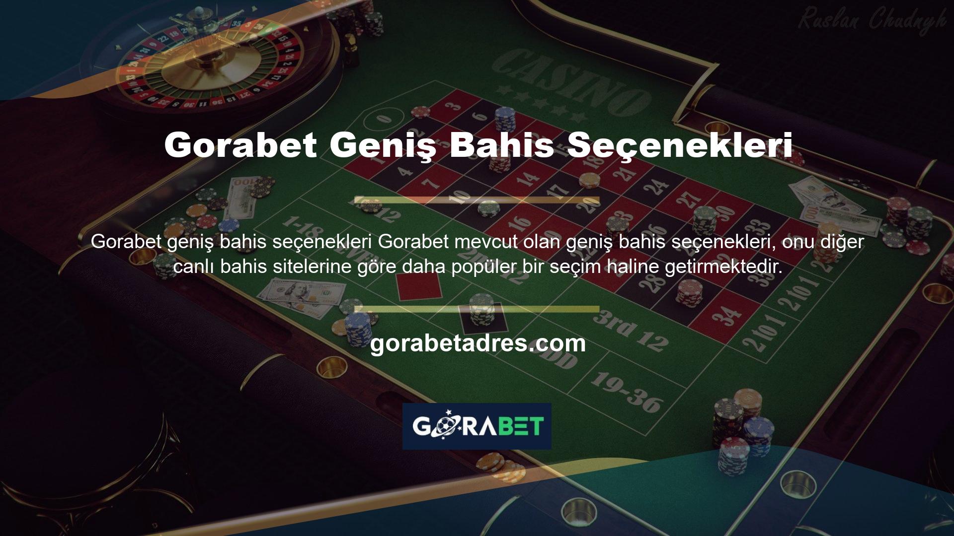 Gorabet Geniş Bahis Seçenekleri